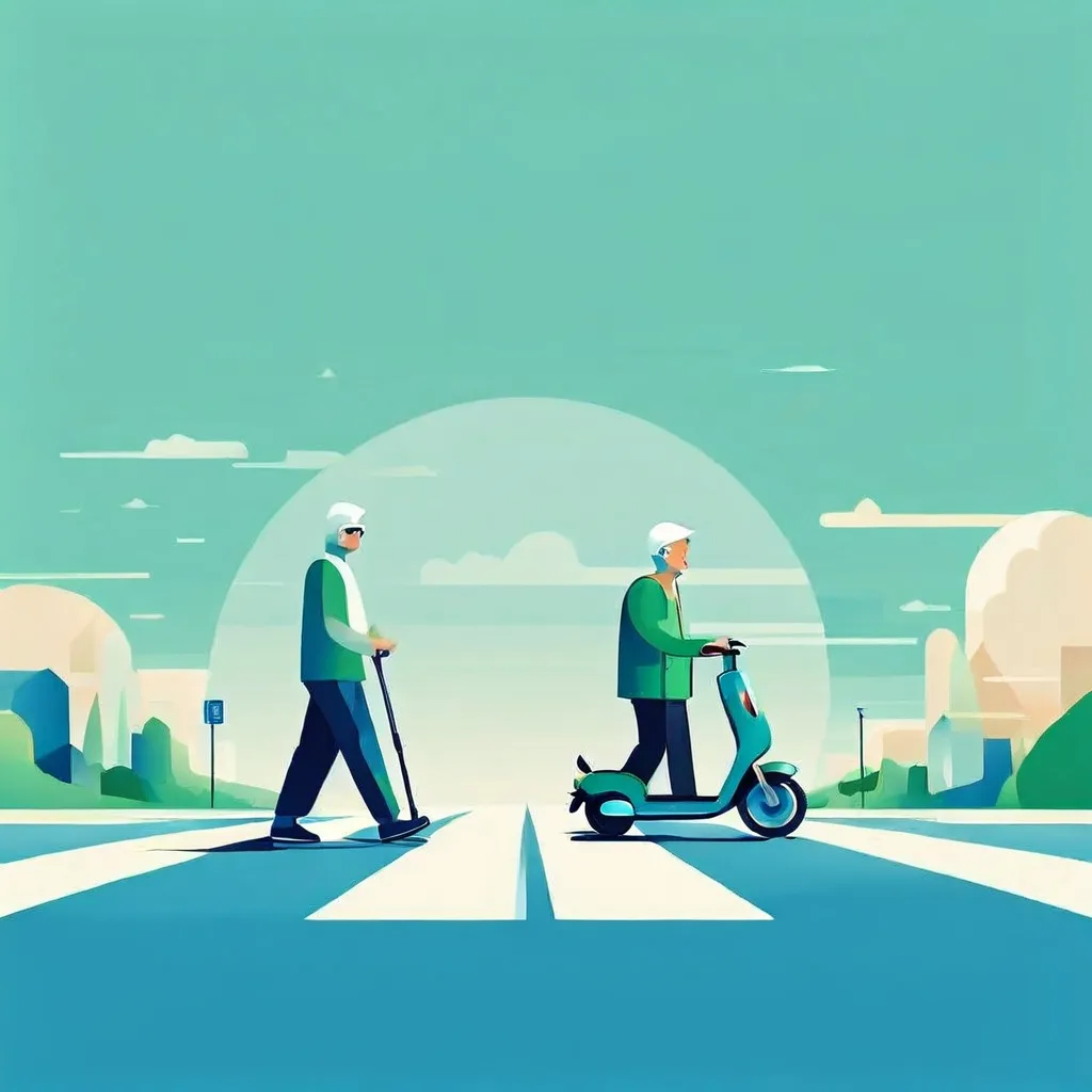 Sicheres Überqueren von Straßen: Achtsamkeit für Mobilitätsroller und ältere Fußgänger