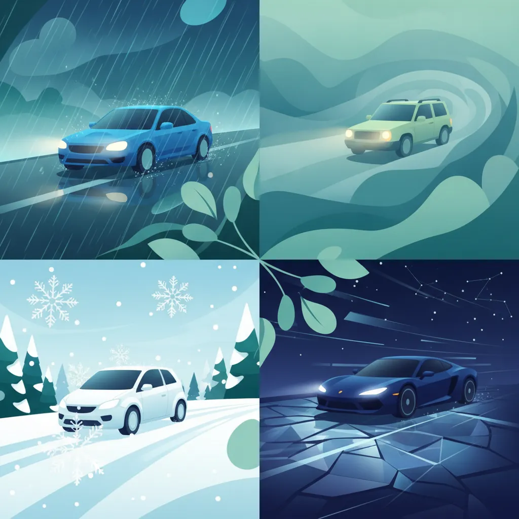 Wetterbedingungen: Regen, Nebel, Schnee, Eis und Nachtfahrten Fahrtheoriestunde