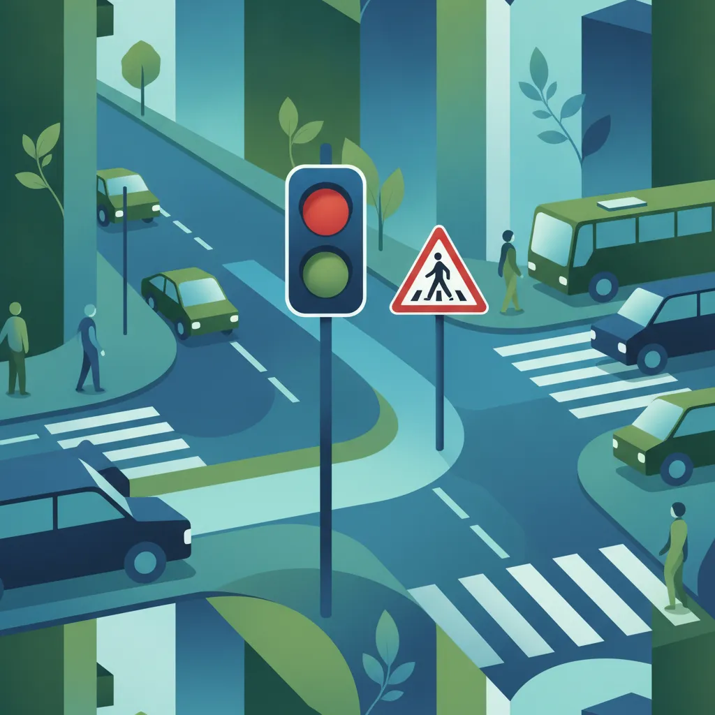 Ampelsignale und Vorrang-Geräte Fahrtheoriestunde