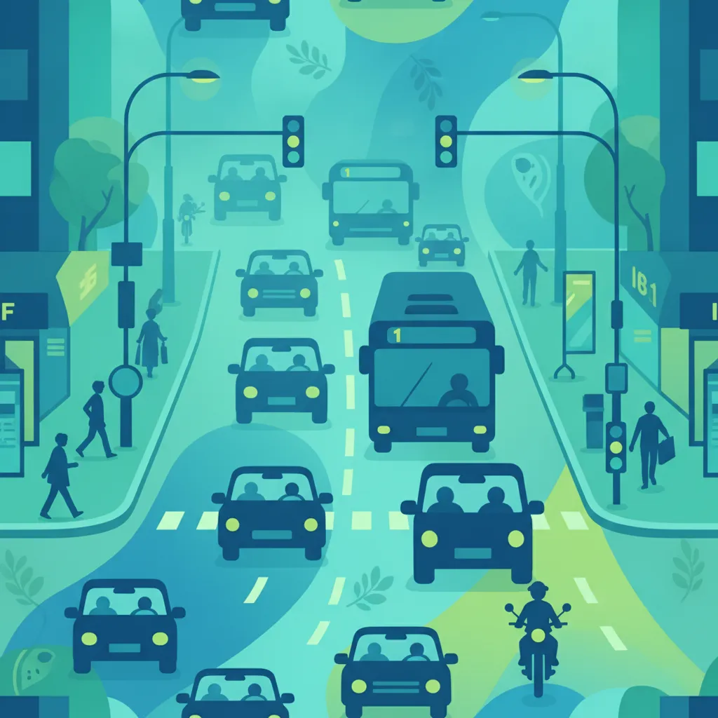 Strategien für das Fahren in dichtem Stadtverkehr Unterrichtsbild