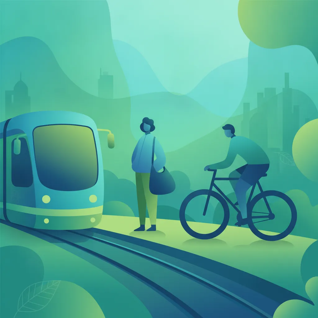 Sicherer Umgang mit Trams und gemeinsamen Haltestellen Unterrichtsbild