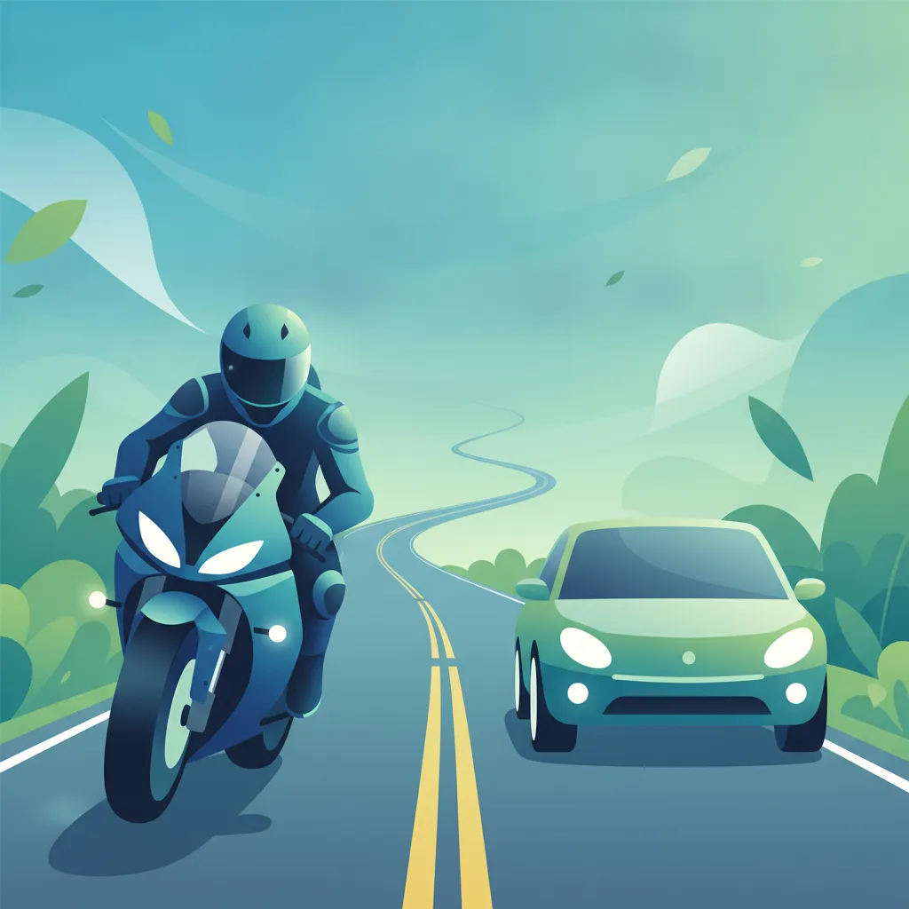 Lección de teoría de conducción Prácticas seguras de adelantamiento para motociclistas