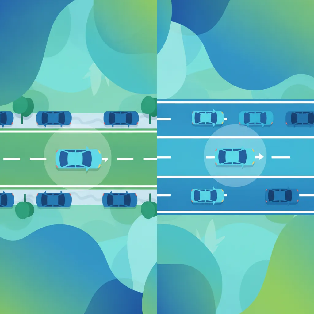 Lección de teoría de conducción Posicionamiento Ideal en el Carril en Diversos Entornos Viales
