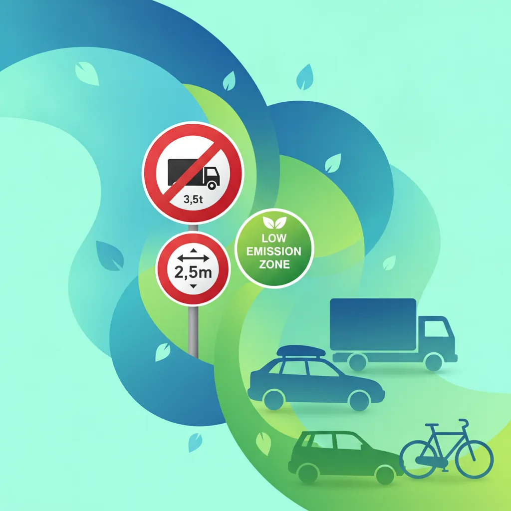 Interpretation von Zufahrtsbeschränkungen: Gewicht, Höhe und Umweltzonen Fahrtheoriestunde