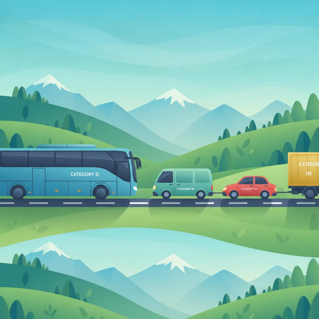 Understanding Swiss Categories D, D1, D1E, and DE driving theory lesson