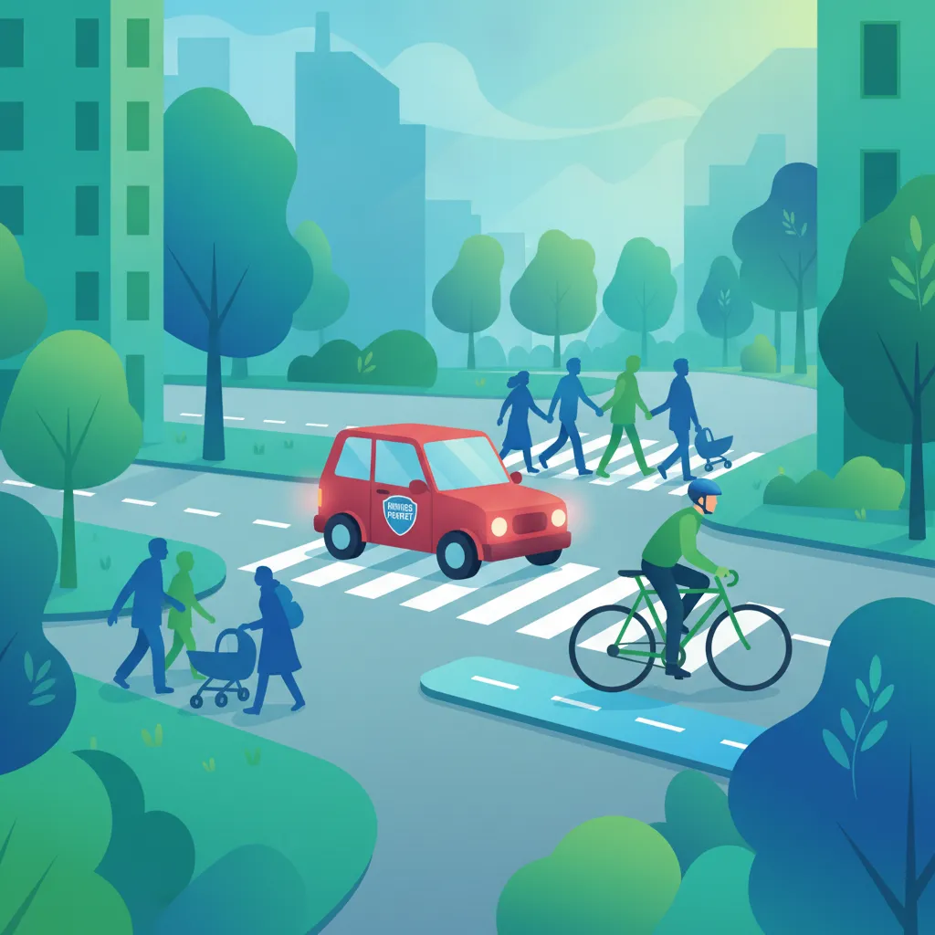 Schutz von schutzbedürftigen Verkehrsteilnehmern: Fußgänger und Radfahrer Fahrtheoriestunde