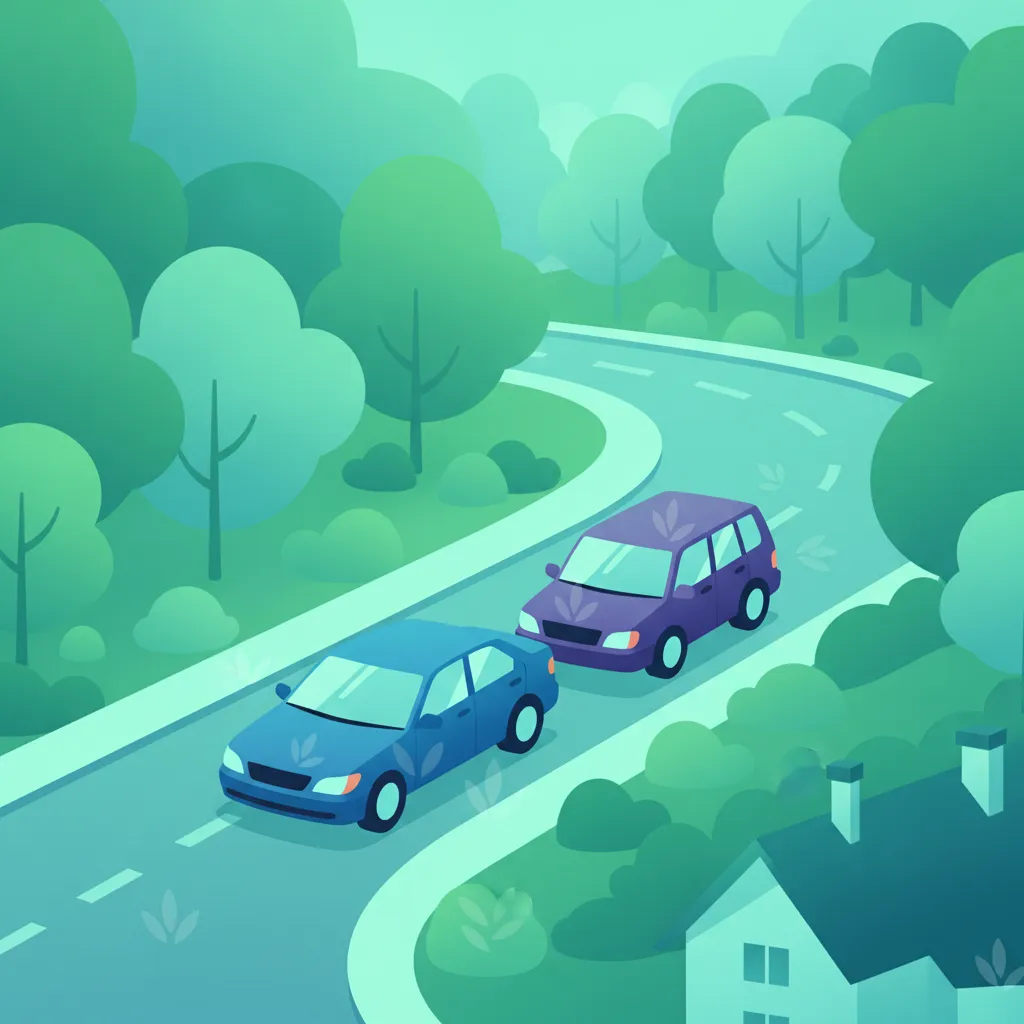 Positionierung auf der Straße für optimale Sichtbarkeit Fahrtheoriestunde