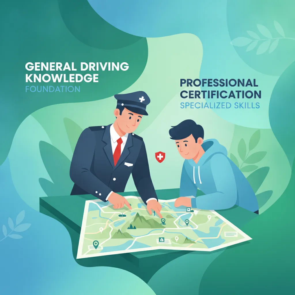 Unterscheidung zwischen Fahrtheorie und Berufsbefähigungsnachweis (OACP) Unterrichtsbild