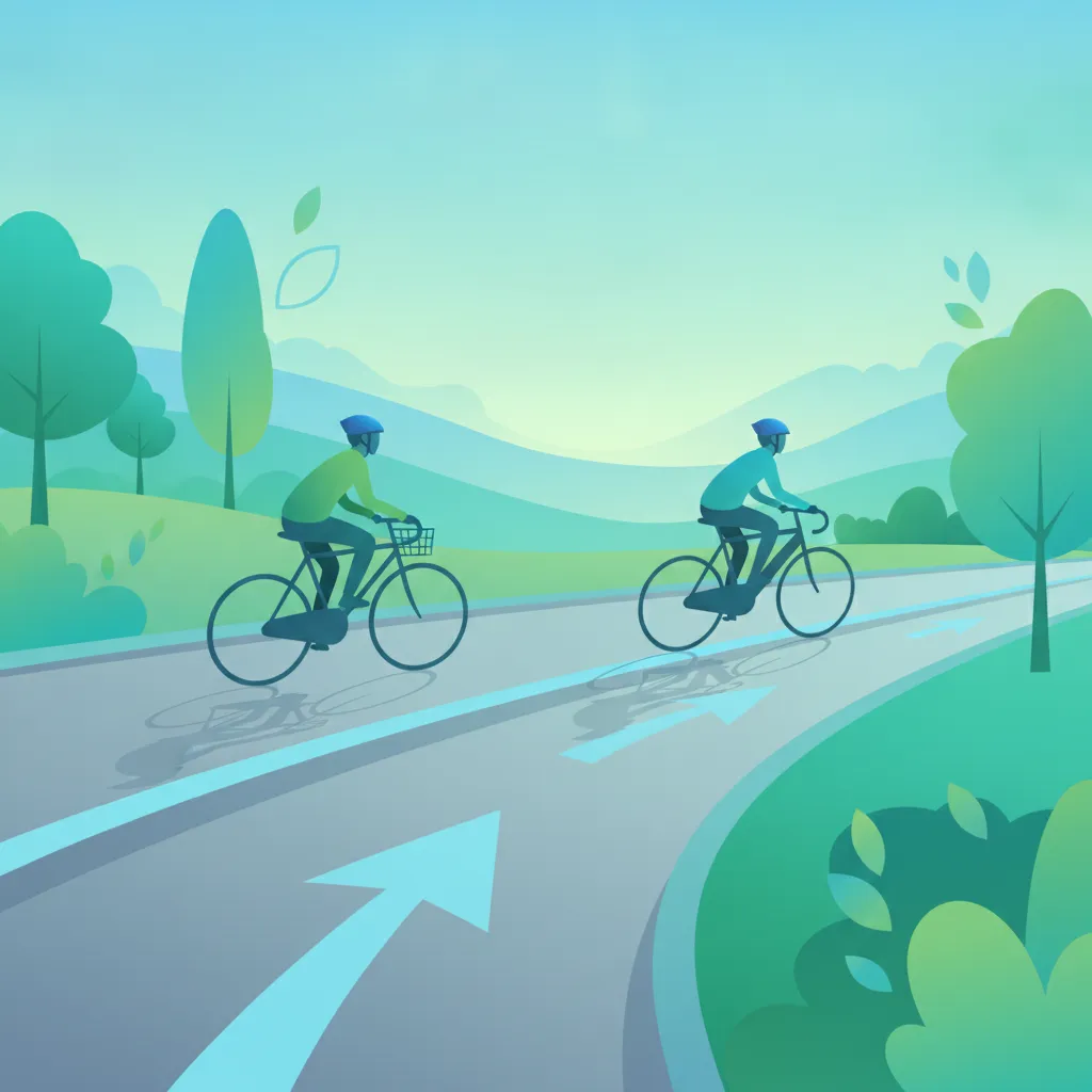 Interaktionsregeln für Radfahrer und E-Bikes Unterrichtsbild