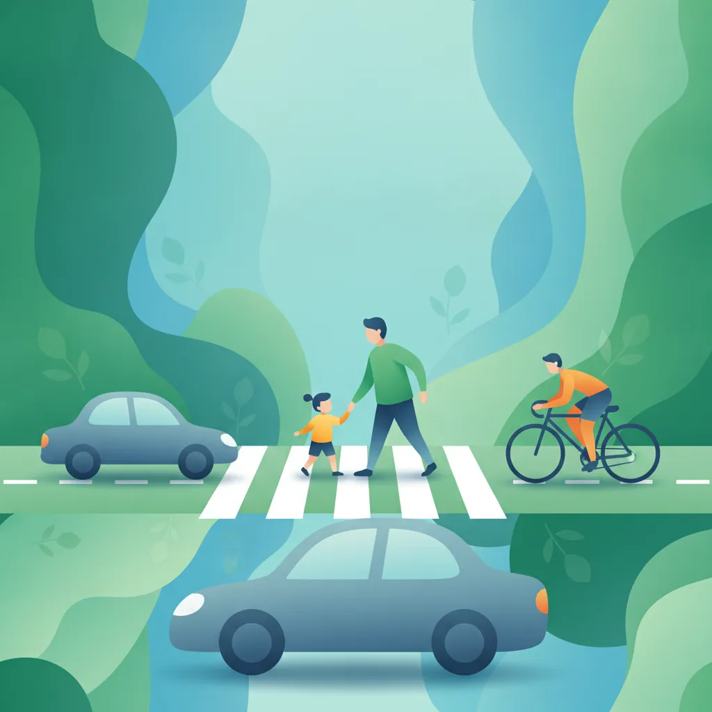 Interaktion mit Fußgängern und Radfahrern an Kreuzungen Fahrtheoriestunde