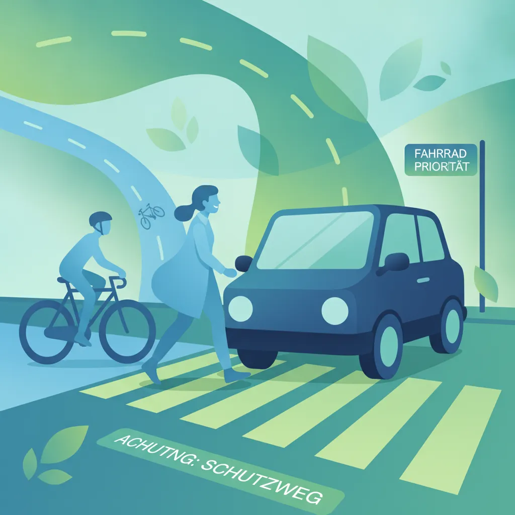 Interaktion mit Fußgängern und Radfahrern Fahrtheoriestunde