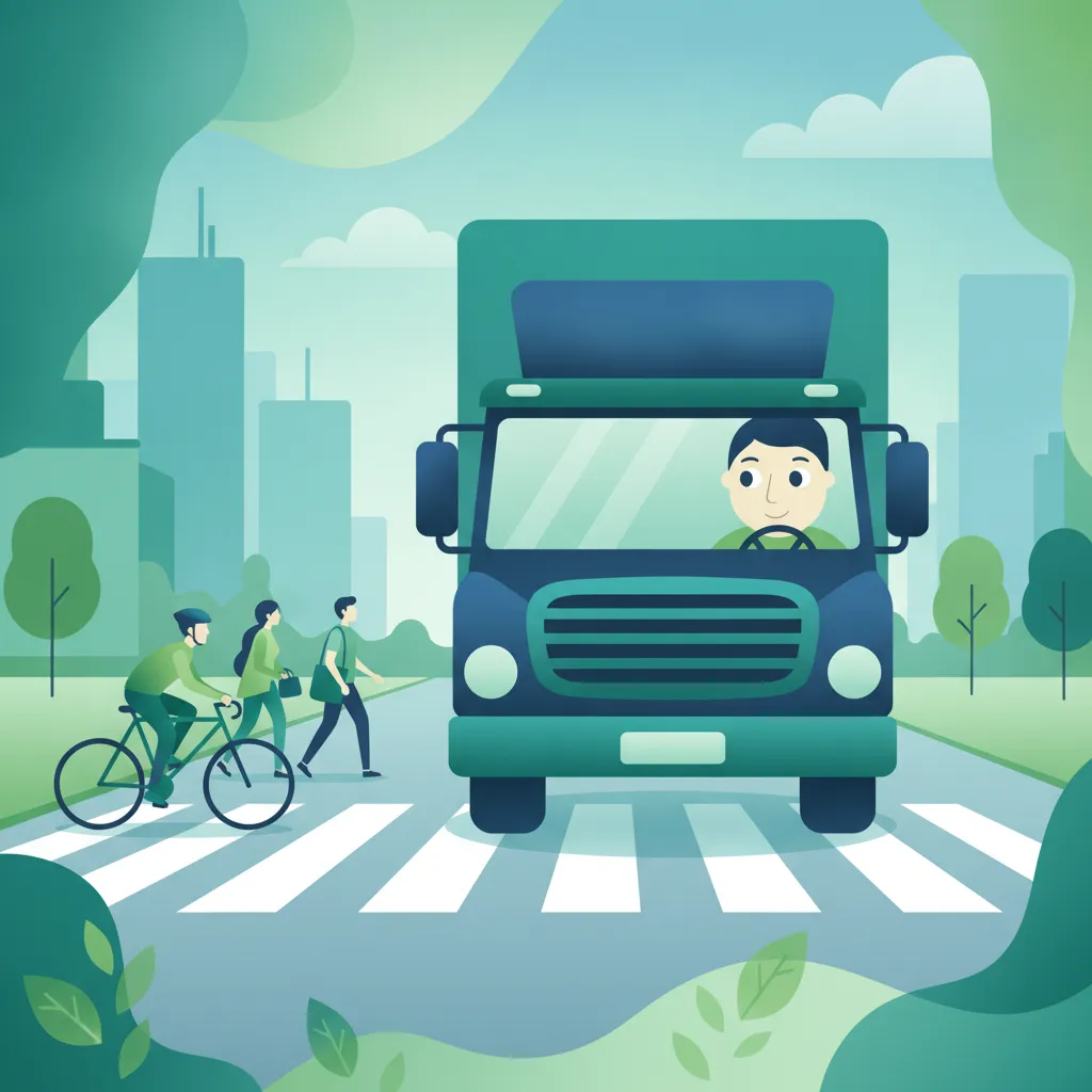 Vorfahrtsregeln für LKW und Radfahrer/Fußgänger Fahrtheoriestunde