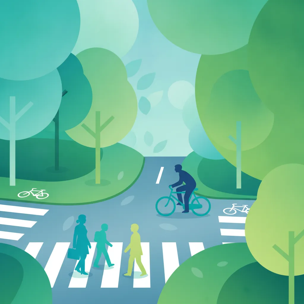 Fußgängerüberwege und Radfahrerzonen Unterrichtsbild