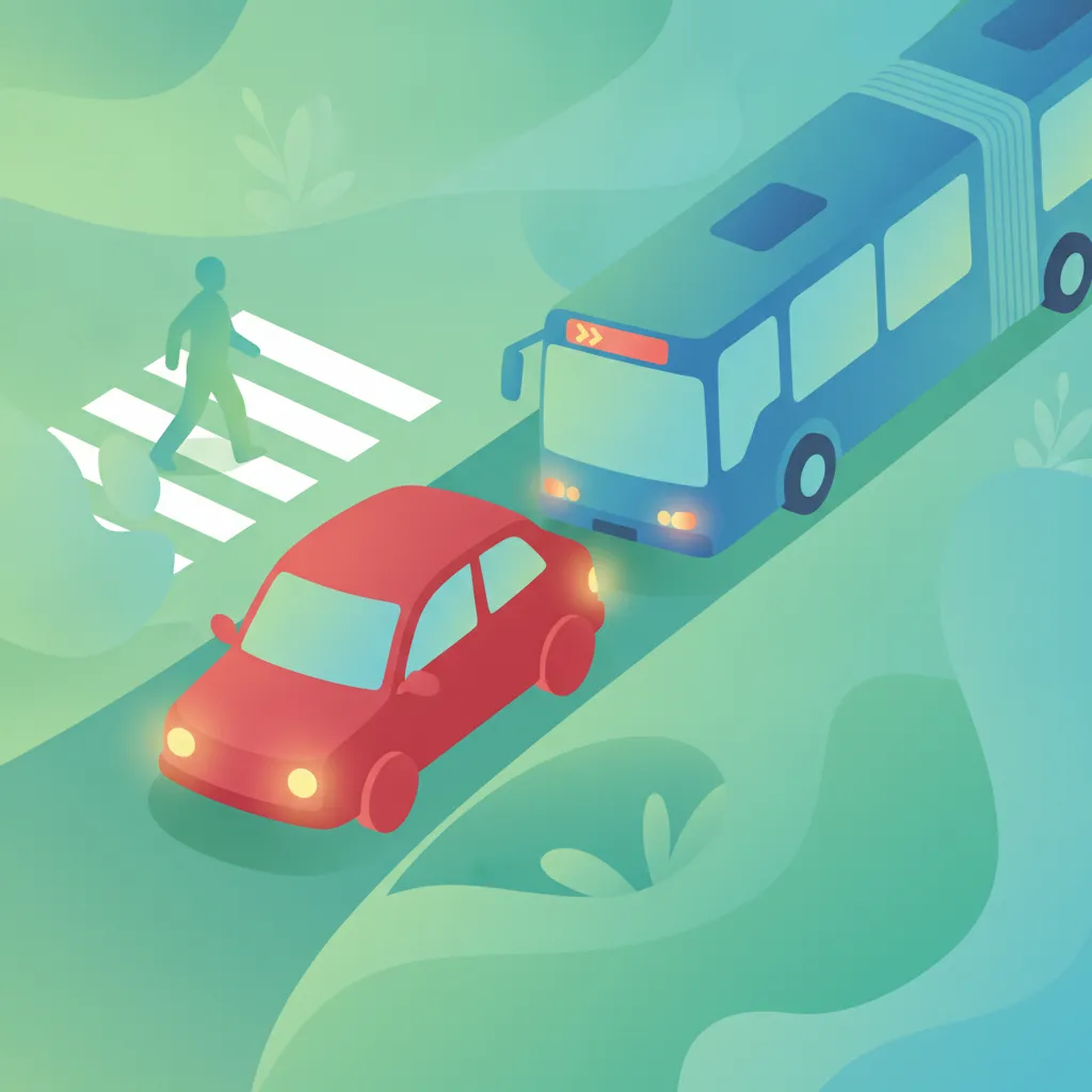 Interaktion med offentlig transport og tung trafik lektionsbillede