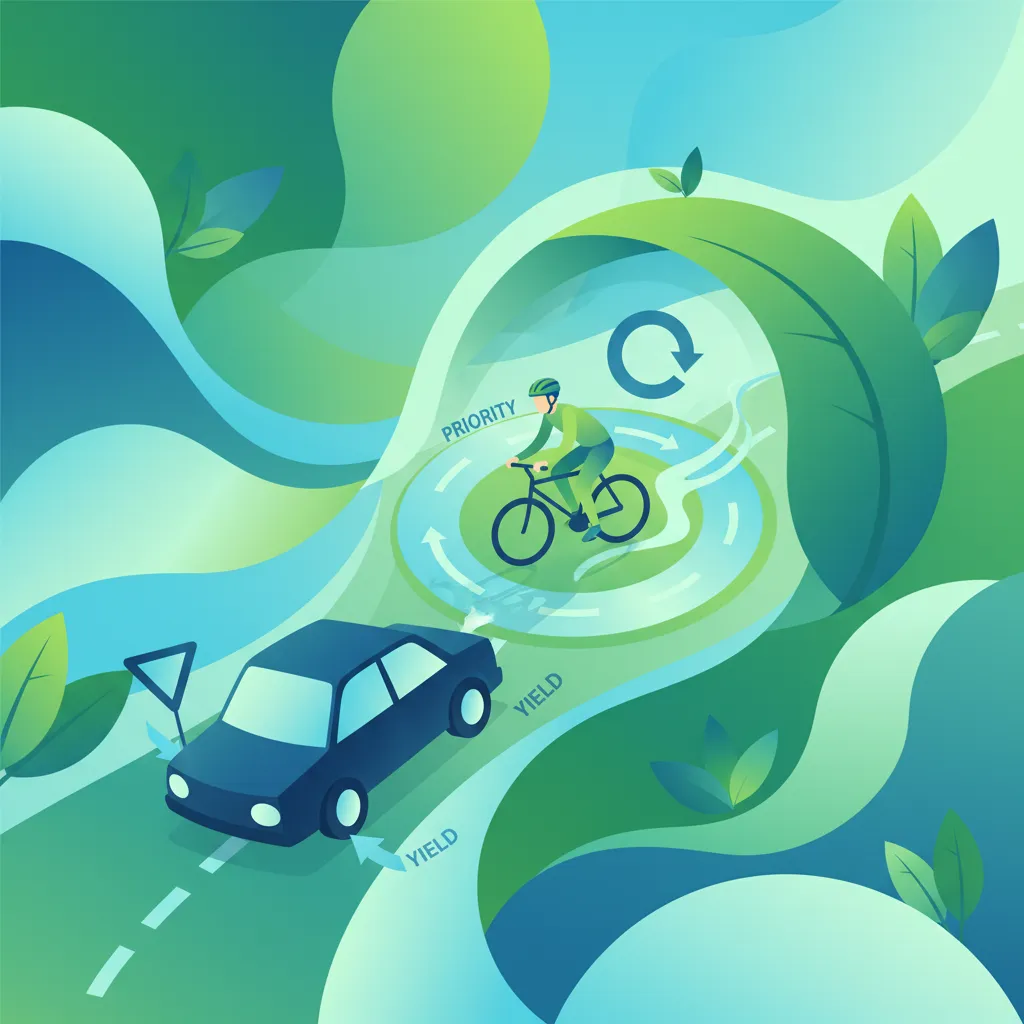 Yield Rules at Roundabouts driving theory lesson