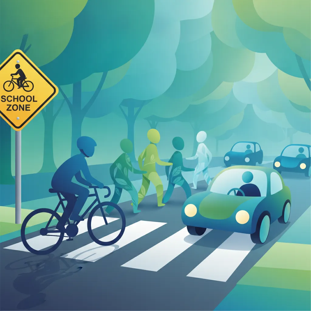 Image de la leçon Passages piétons, zones scolaires et vélos