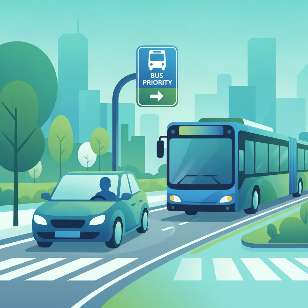 Routenplanung und Vorrang für öffentliche Verkehrsmittel Unterrichtsbild
