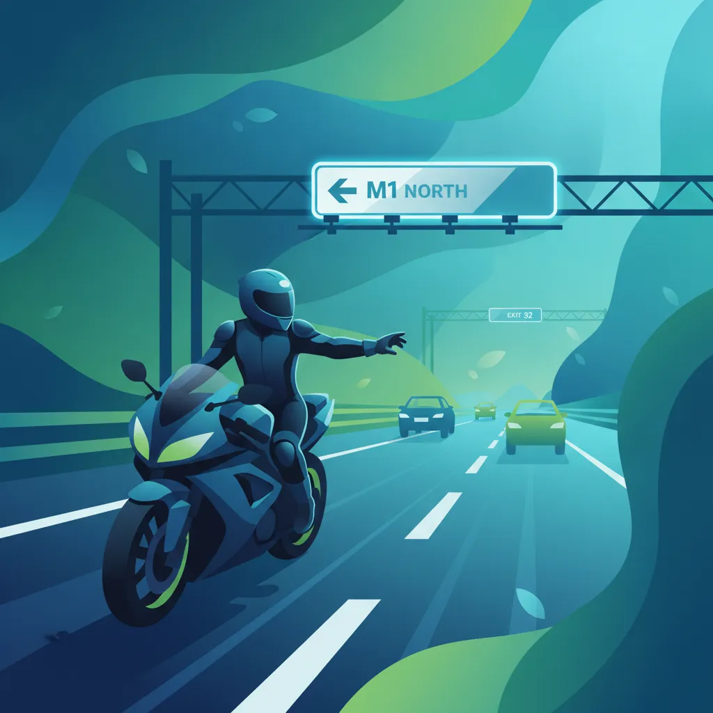 Image de la leçon Entrée sur autoroute, positionnement et sorties pour les motocyclistes