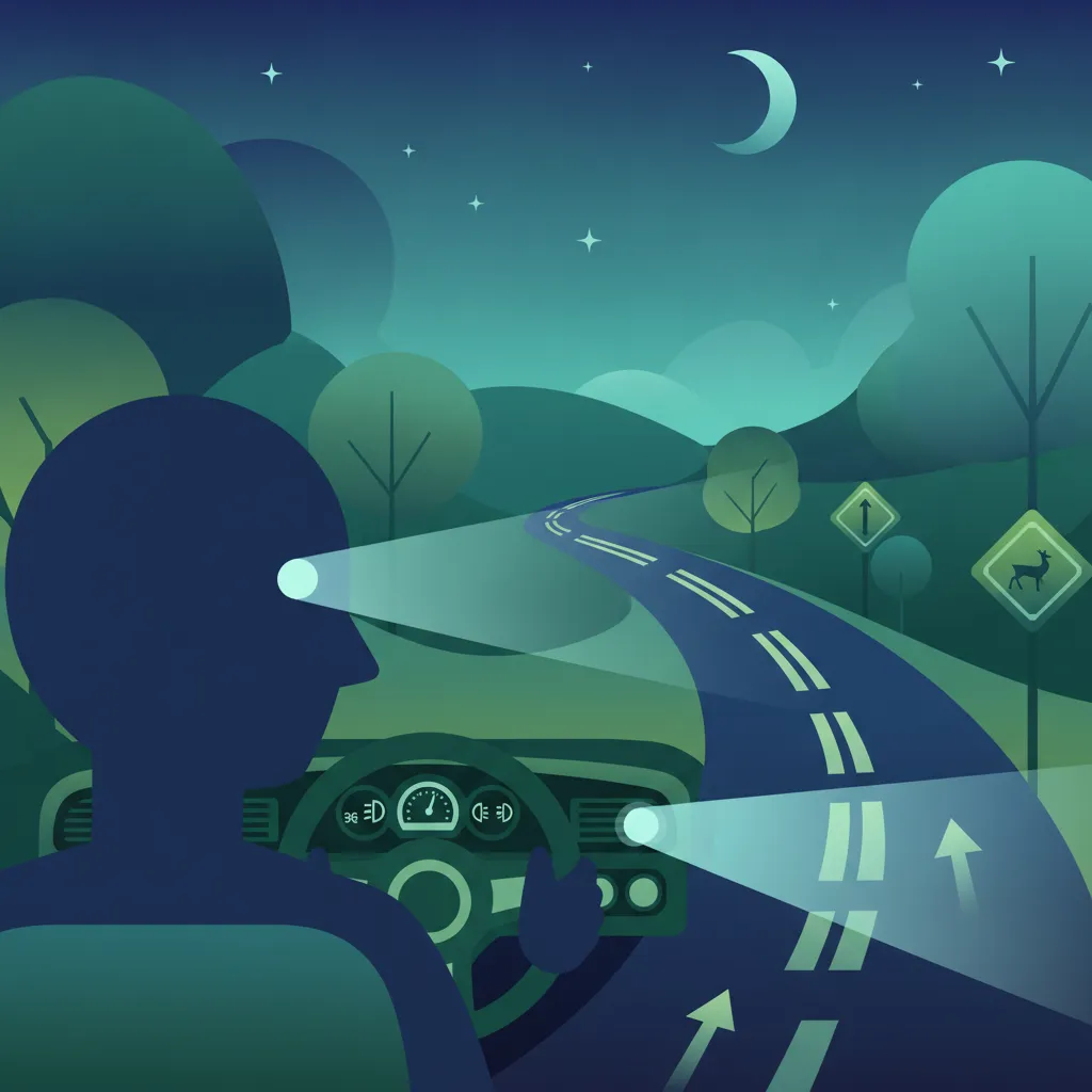 Image de la leçon Conduite de nuit et stratégies de visibilité réduite