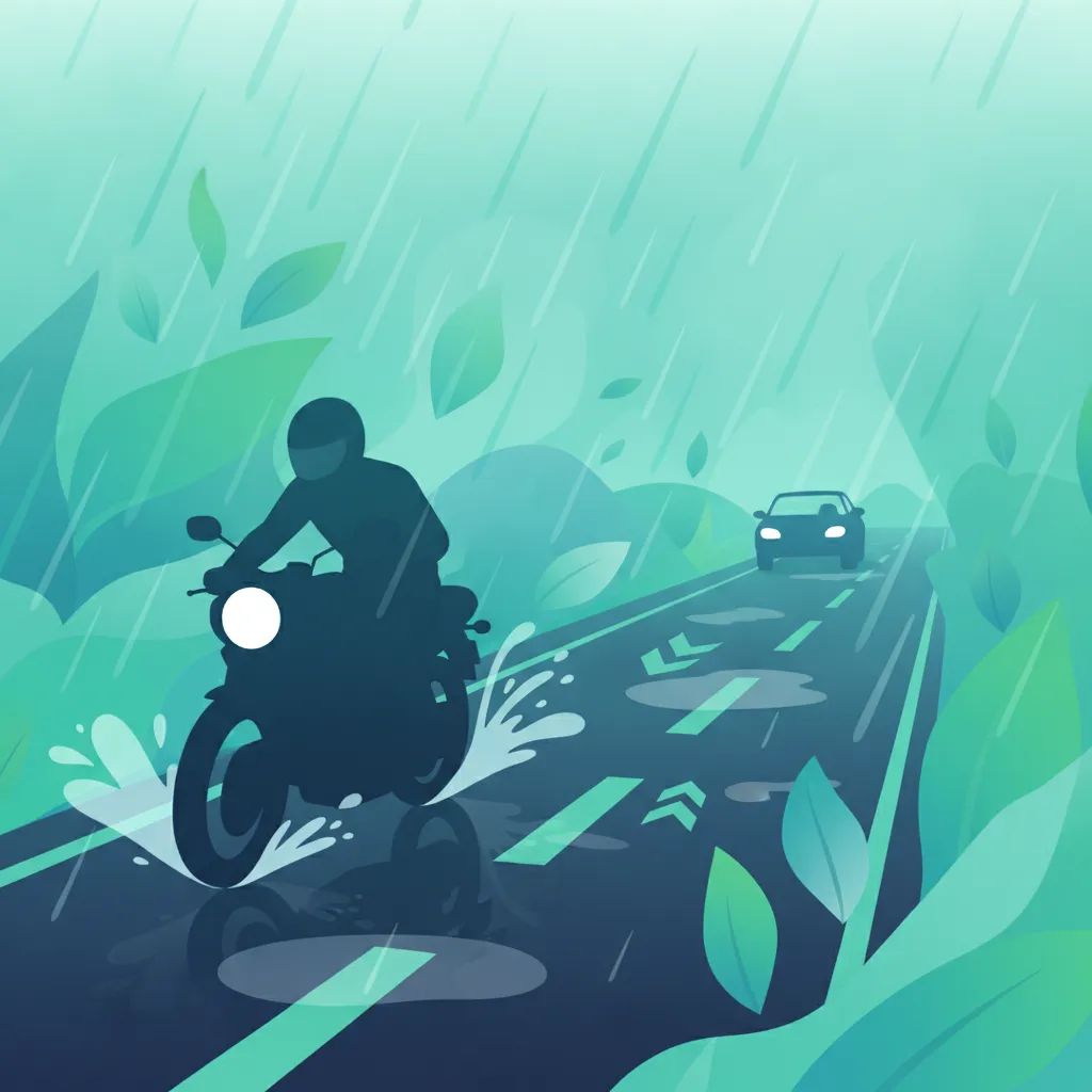 Image de la leçon Conduire en toute sécurité sous la pluie et par temps humide
