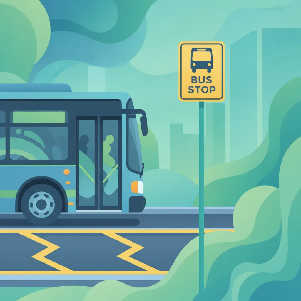 Understanding Bus Stop Signage and Markings lesson image