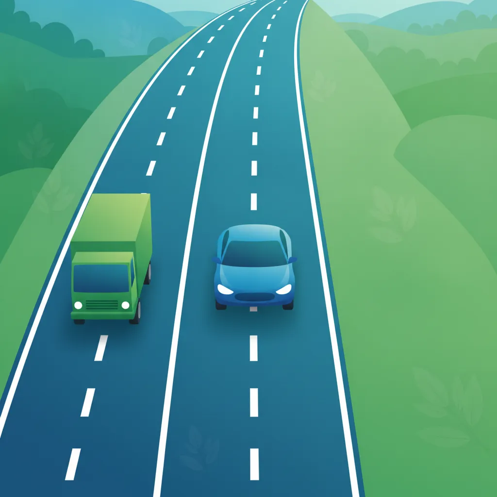 Längsmarkierungen und Fahrstreifenwahl Unterrichtsbild