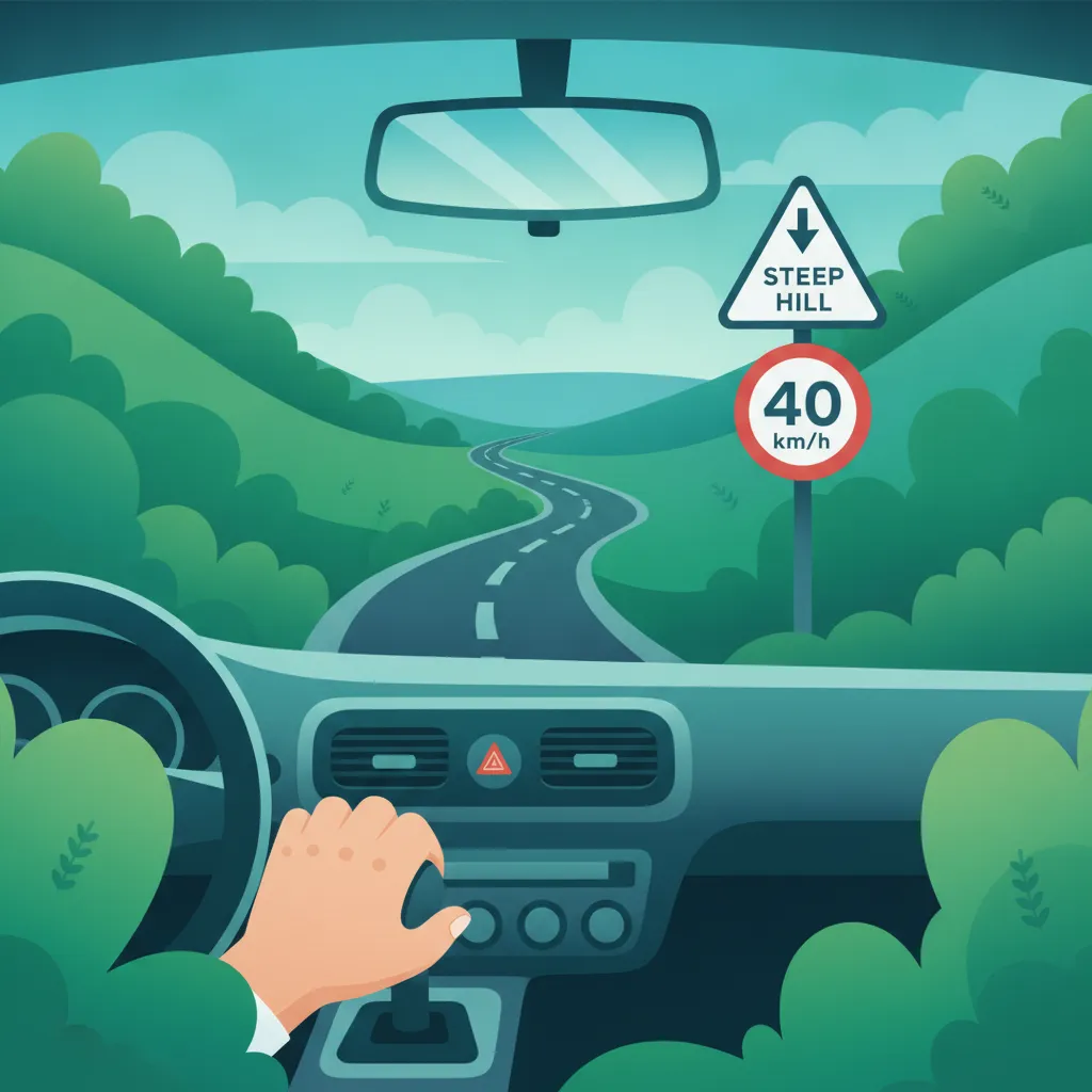 Lección de teoría de conducción Gestión de pendientes y control en descensos