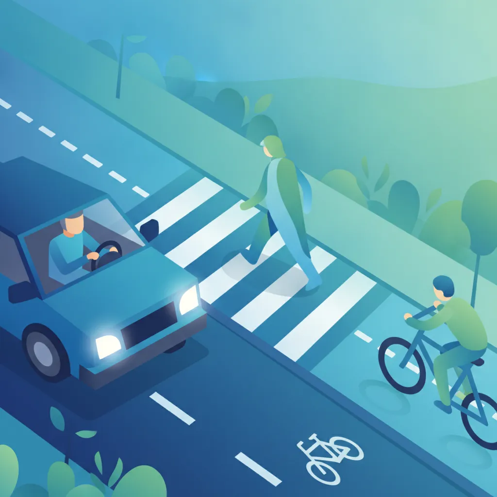 Imagen de la lección Pasos de peatones e interacción con ciclistas