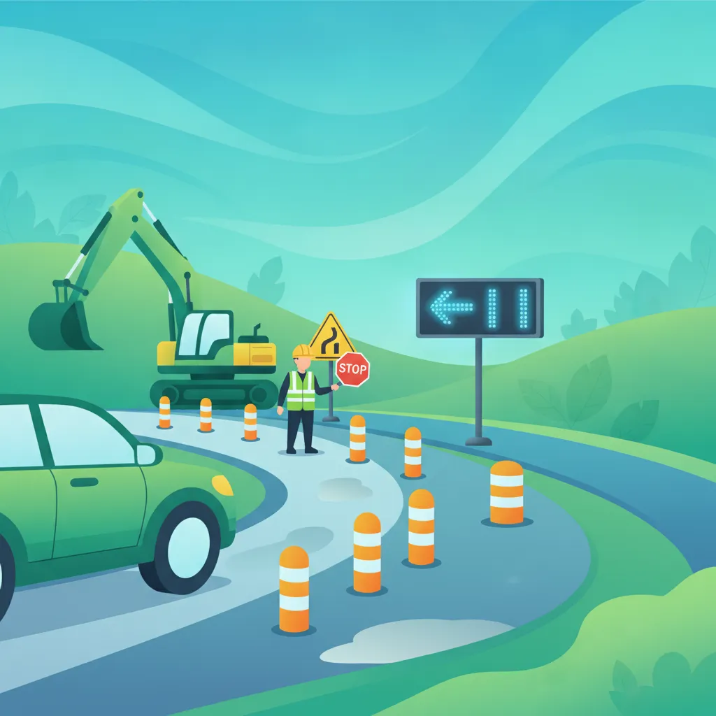 Imagen de la lección Navegando por obras, desvíos y controles de tráfico temporales
