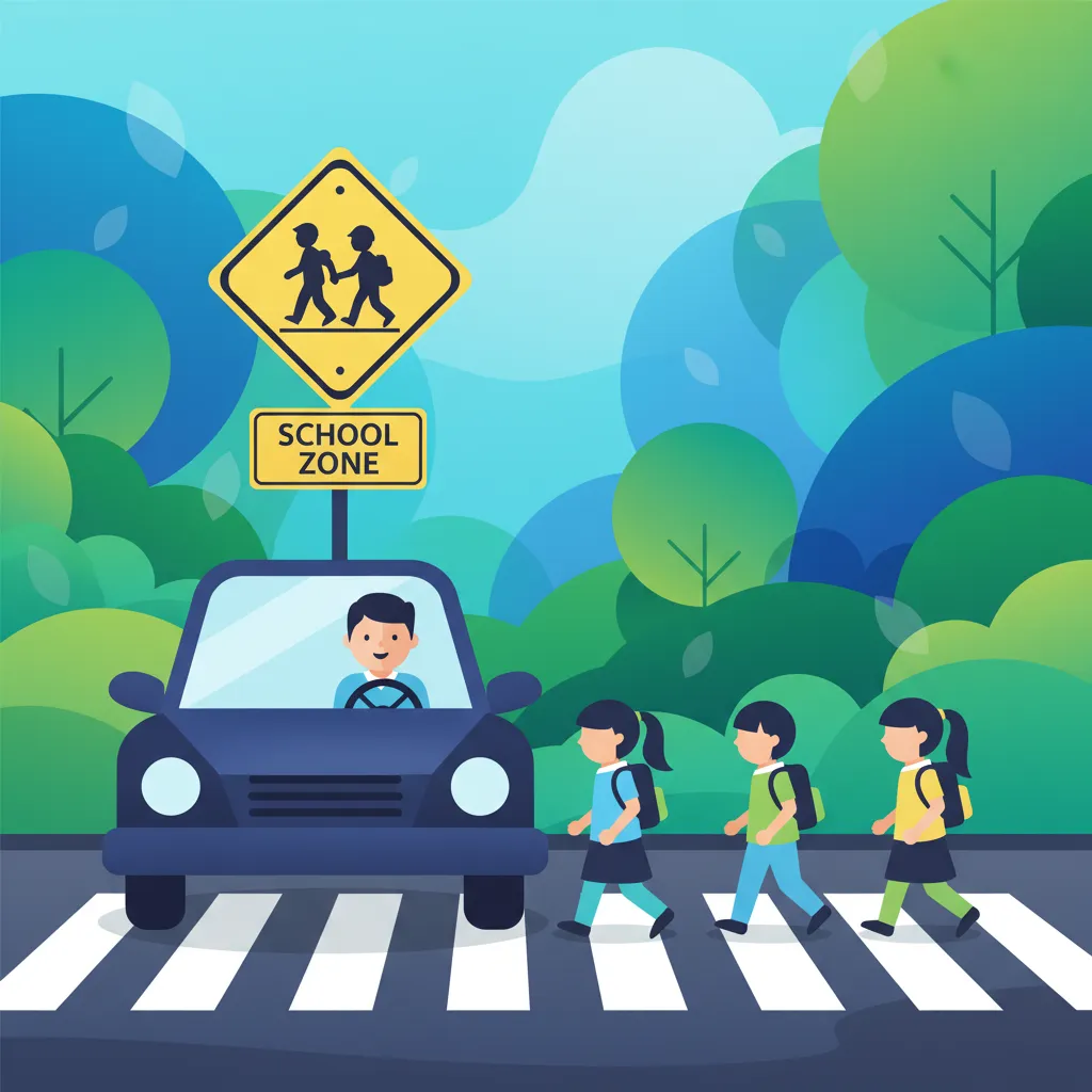 Pedestrian Crossings and School Zones lesson overview image