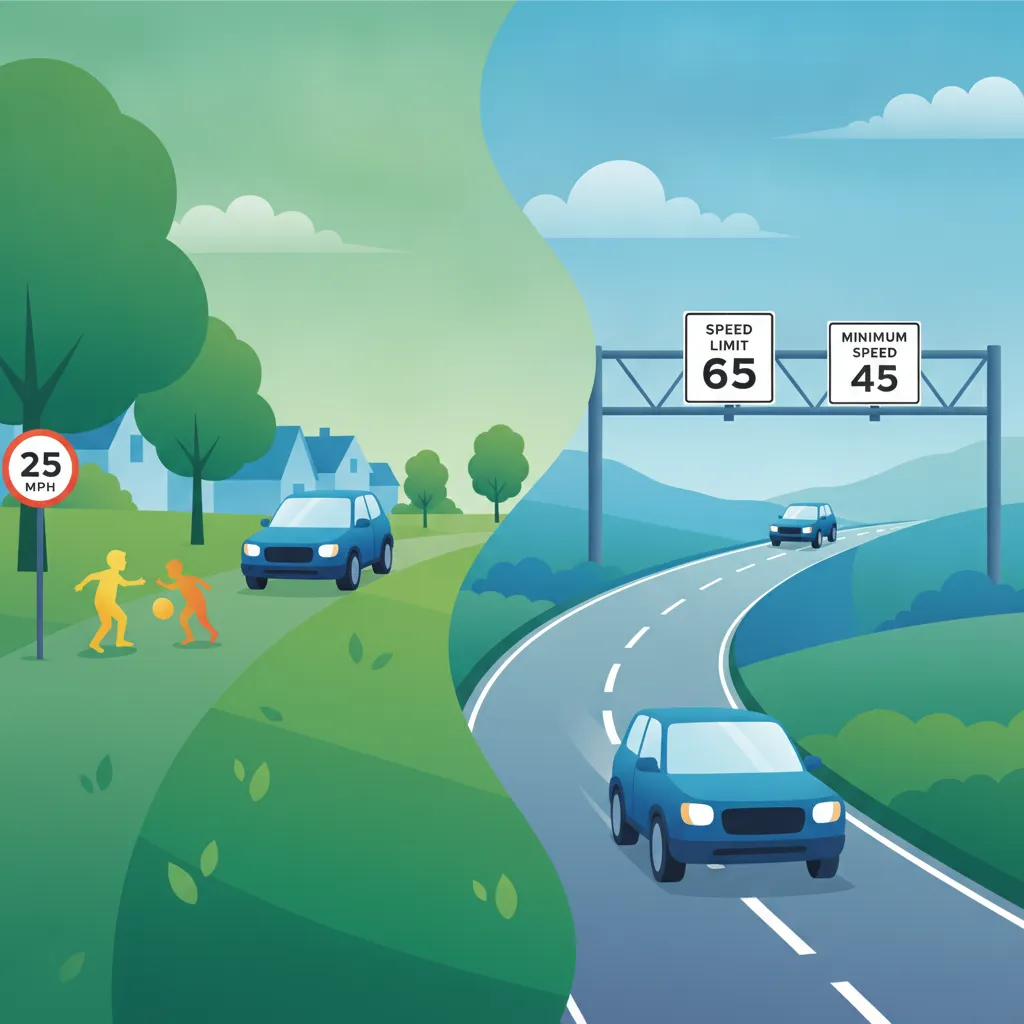 Legal Speed Limits in Different Zones driving theory lesson