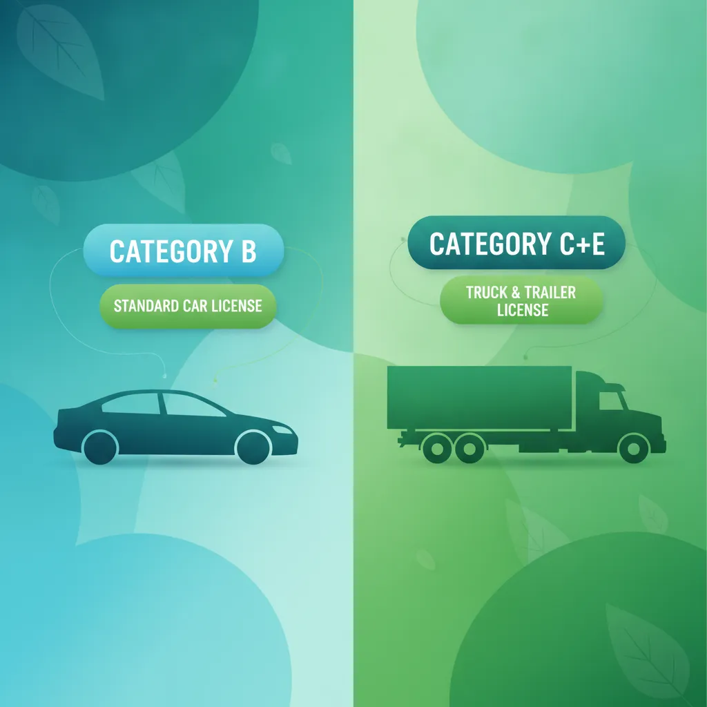 Differences between B, C1, C1E, C, and CE driving theory lesson