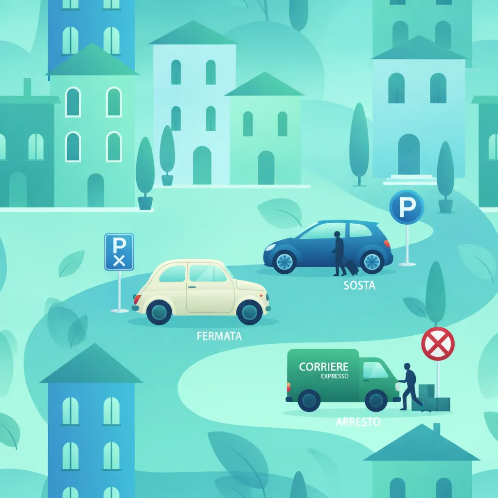Rules for Fermata, Sosta, and Arresto driving theory lesson