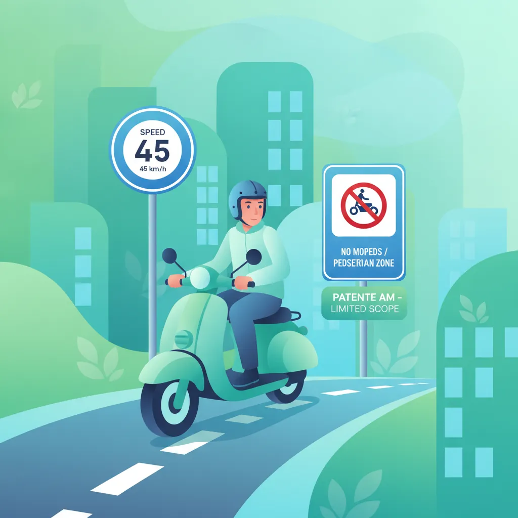 Scope and Limitations of Patente AM driving theory lesson