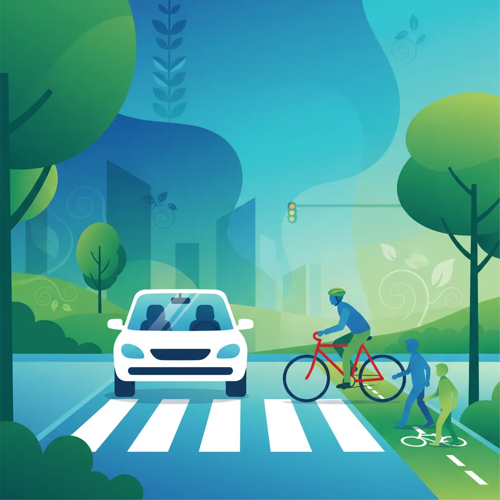 Interaktion med cyklister och fotgängare på stadsgator lektionsbild