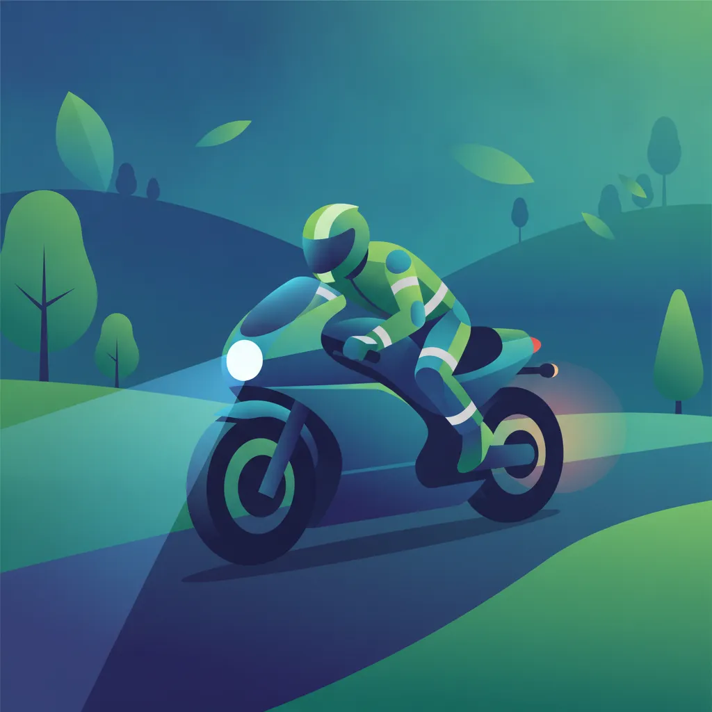 Obraz lekcji Strategie Widoczności Motocyklisty i Użycie Oświetlenia
