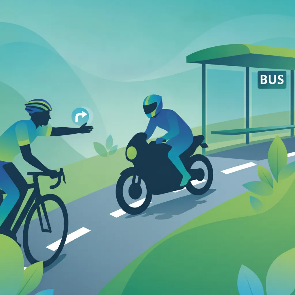 Samspel mellan cyklister och motorcyklister vid stopp lektionsbild