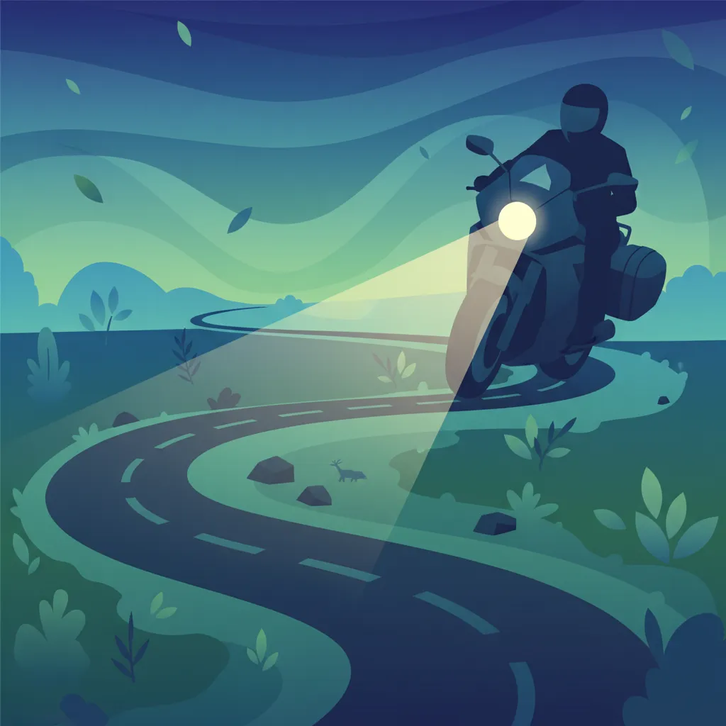 Riding in Darkness and Dusk (Headlamp Use) lesson image