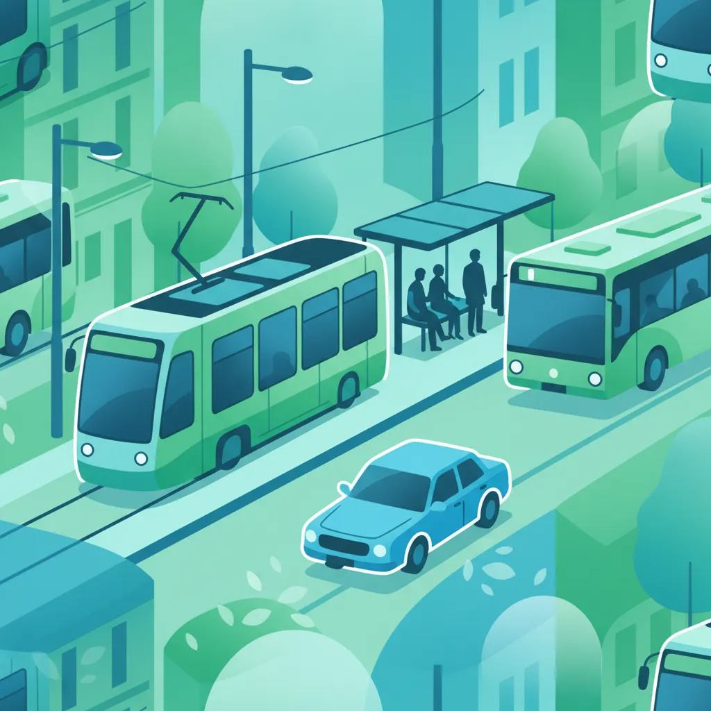 Conducir con seguridad alrededor de tranvías, autobuses y paradas de transporte público en Austria