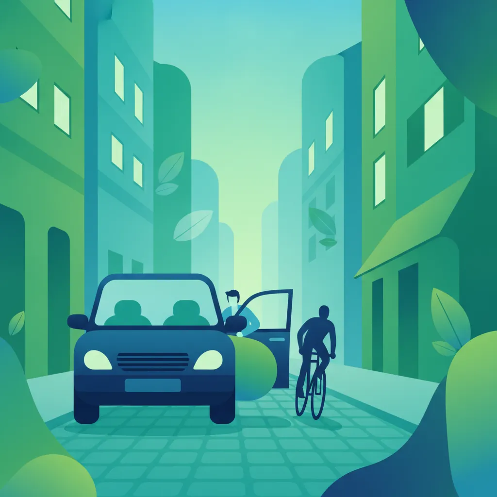 Apertura segura de puertas y prevención de dooring para tu examen teórico de conducir austriaco