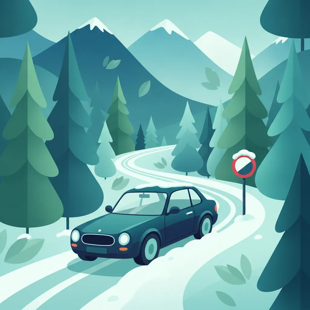 Conducción con Señales y Marcas Viales Cubiertas de Nieve en Austria