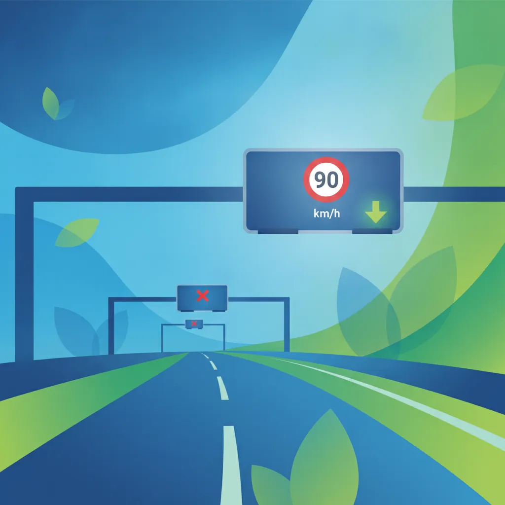 Ćwiczenia z belgijskich znaków drogowych na autostradach i zmiennych ograniczeń prędkości