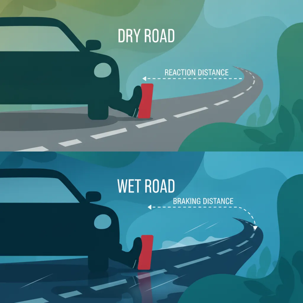 Braking, Stopping, and Reaction Distances for the German Driving Exam