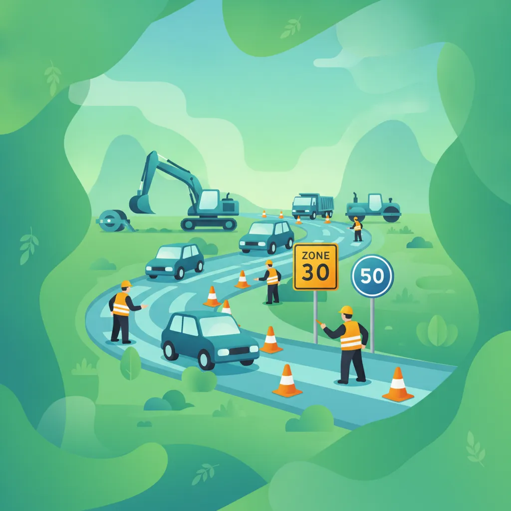 Séance d'entraînement Priorités et signalisation temporaire dans les zones de travaux en France