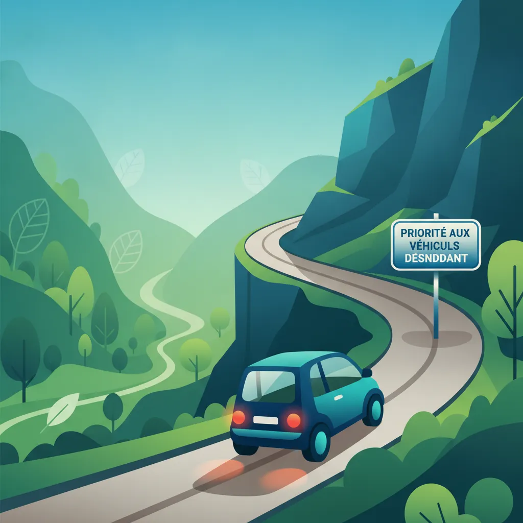 Fahren auf Bergstraßen und steilen Abstiegen in Frankreich