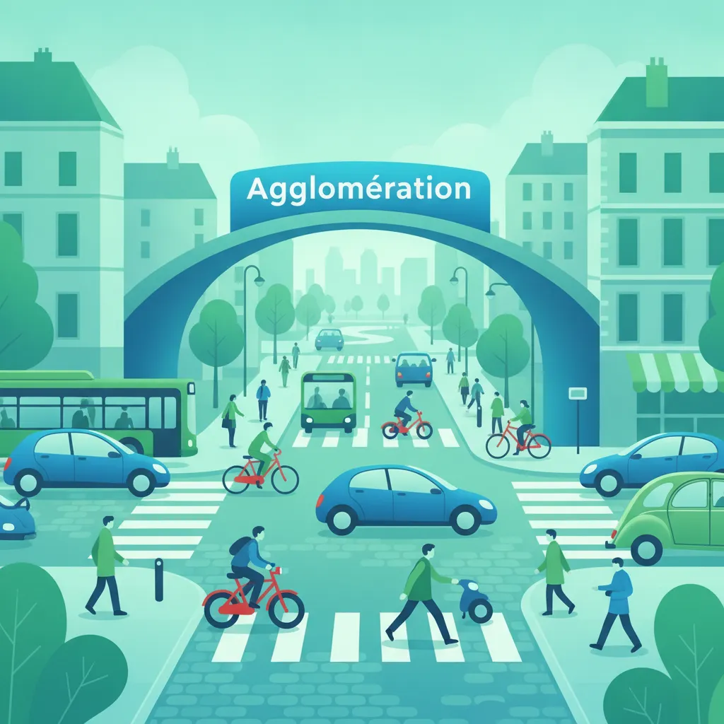 Pratique des règles de conduite en agglomération et panneaux urbains en France