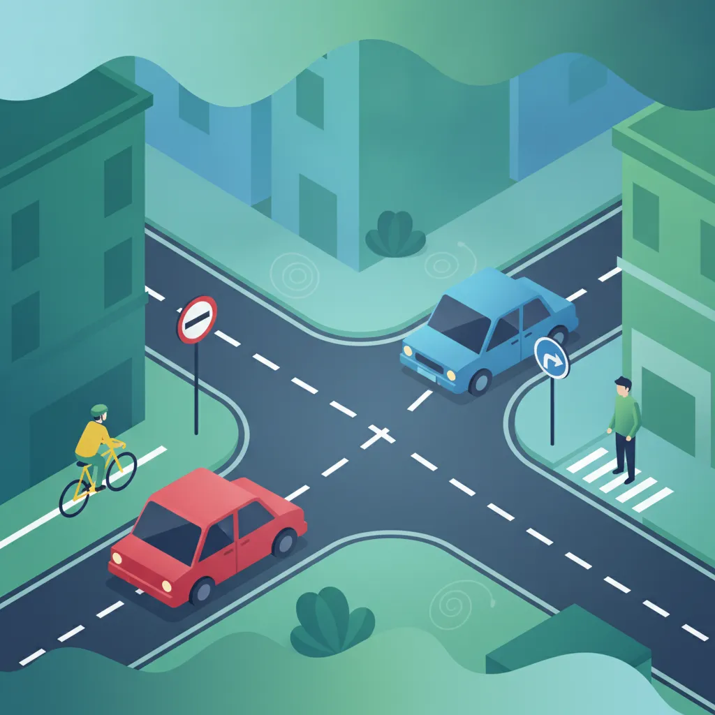 Vorfahrtsregeln im Code de la Route in Großbritannien Übungssitzung