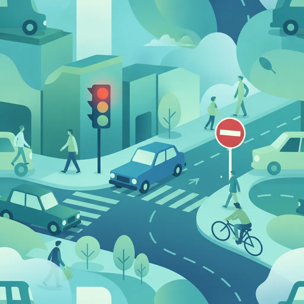 Britische Verkehrszeichen und -signale: Urteilsvermögen-Szenarien im realen Straßenverkehr
