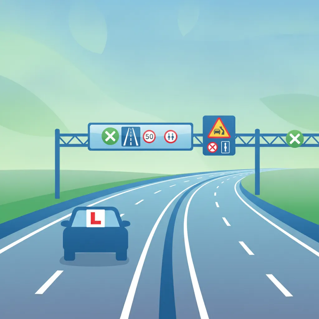 Przepisy dotyczące autostrad i autostrad inteligentnych dla kierowców-uczacych się w Wielkiej Brytanii
