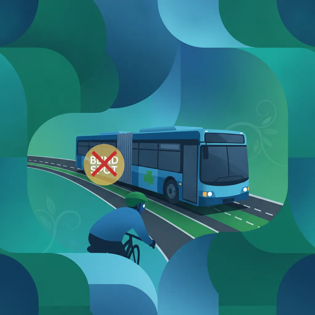 Sesión de práctica de Autobuses, Camiones y Puntos Ciegos para tu Examen Teórico de Conducir Irlandés